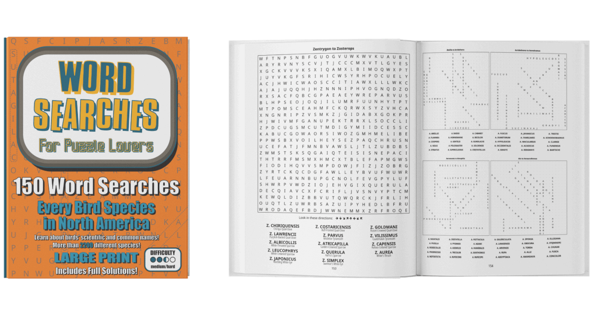 Word Searches — Birds of North America spread view