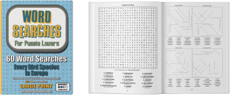 Word Searches for Puzzle Lovers - Every Bird Species in Europe