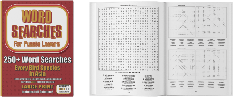 Word Searches for Puzzle Lovers - Every Bird Species in Asia