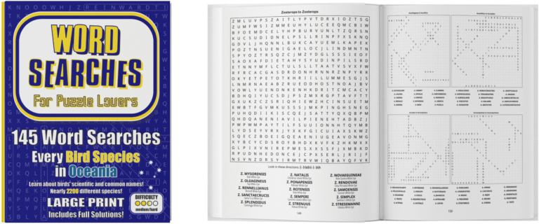 Word Searches for Puzzle Lovers - Every Bird Species in Oceania